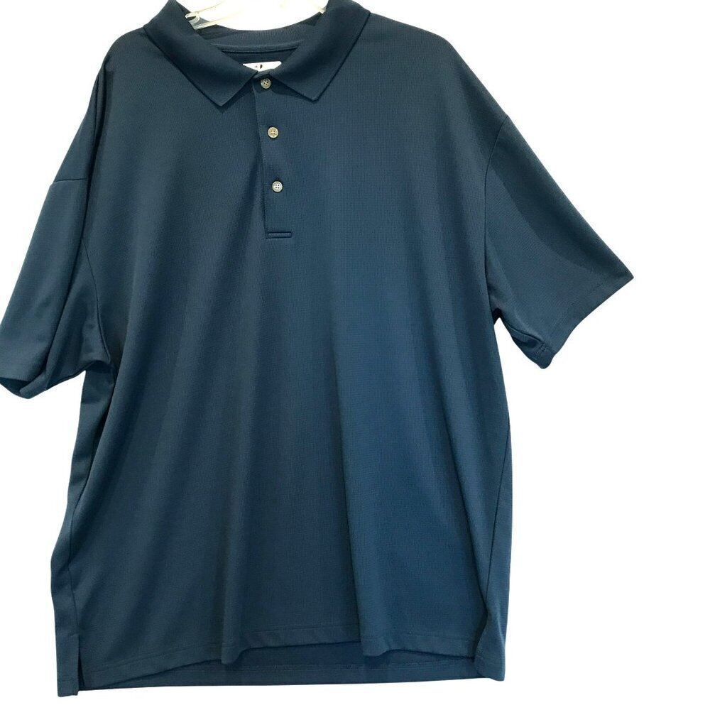 Grand Slam Airflow Men's 3-Button Golf Polo Shirt Sz XXL Navy Blue Short Sleeve